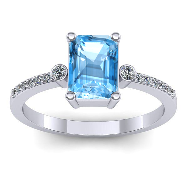 Inel logodna cu topaz blue dreptunghiular