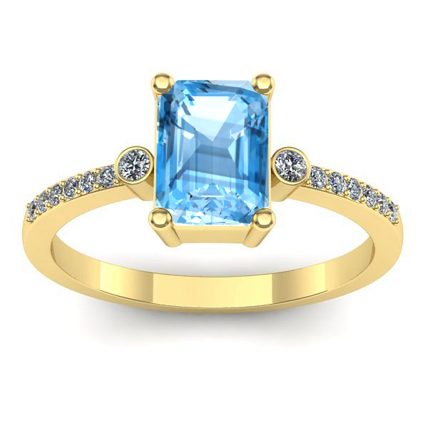 Inel de logodna cu topaz blue dreptunghiular