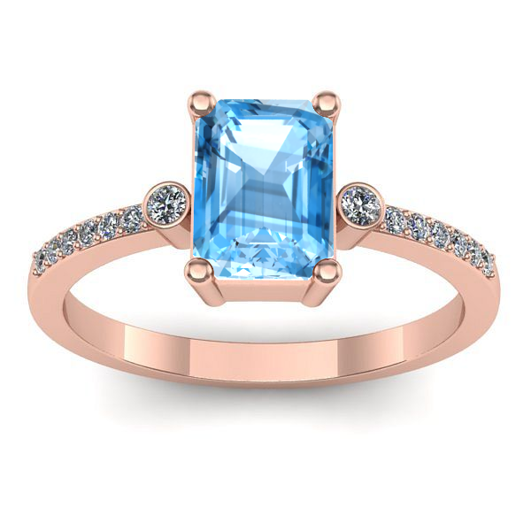 Inel cu topaz blue dreptunghiular