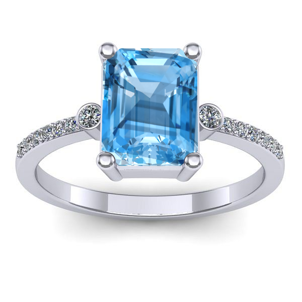 Inel logodna cu topaz blue dreptunghiular