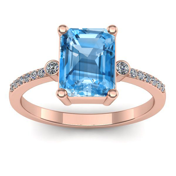 Inel logodna cu topaz blue dreptunghiular