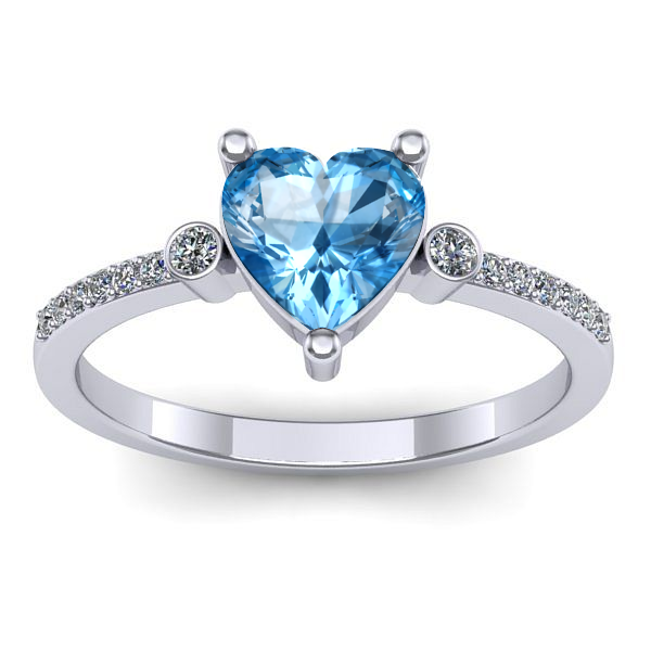 Inel de logodna cu topaz blue inima