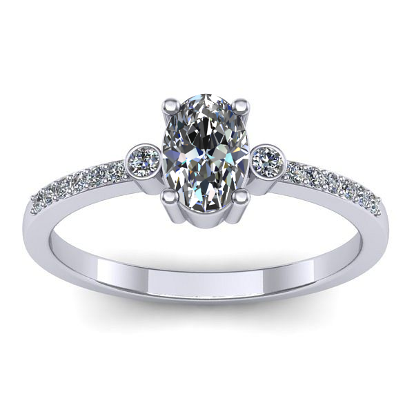 Inel logodna cu safir alb oval