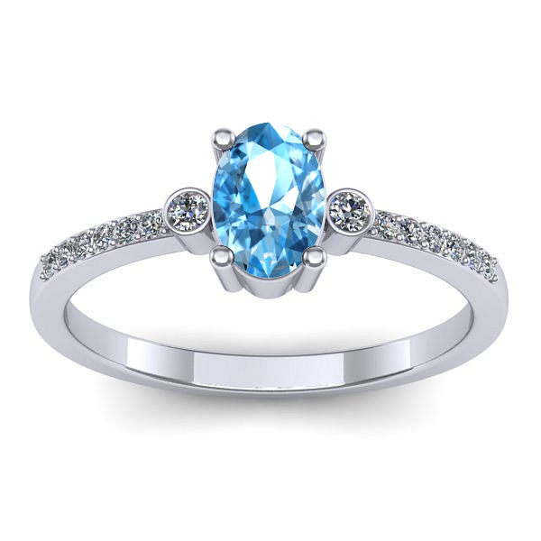 Inel de logodna cu topaz blue oval