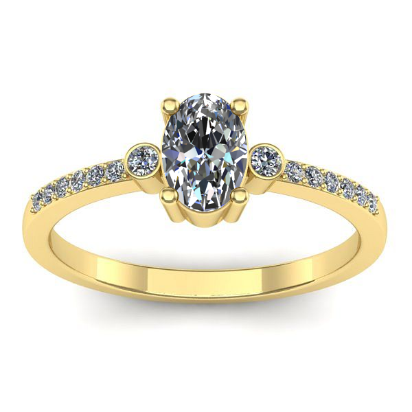Inel logodna cu safir alb oval