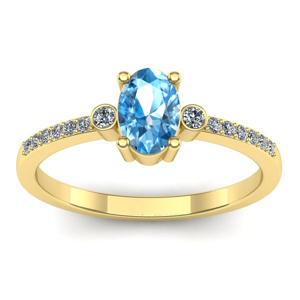 Inel logodna cu topaz blue oval