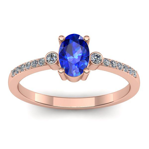 Inel logodna cu safir oval