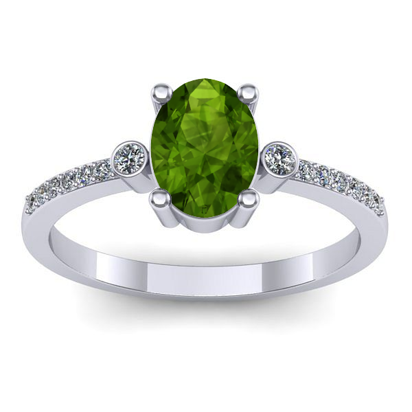 Inel cu peridot oval