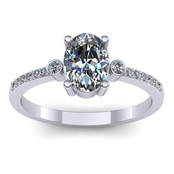 Inel cu safir alb oval