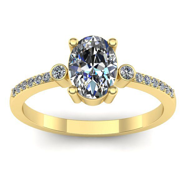 Inel logodna cu safir alb oval