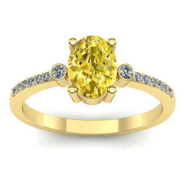 Inel de logodna cu safir galben oval