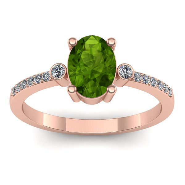 Inel logodna cu peridot oval