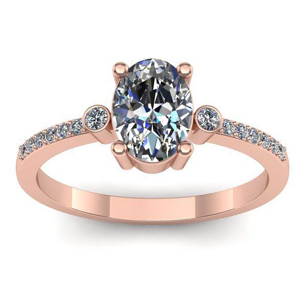 Inel logodna cu safir alb oval