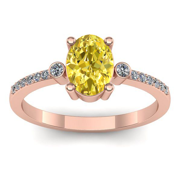 Inel de logodna cu safir galben oval