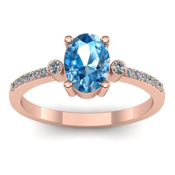 Inel de logodna cu topaz blue oval