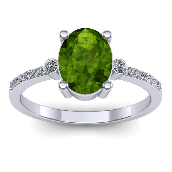 Inel cu peridot oval