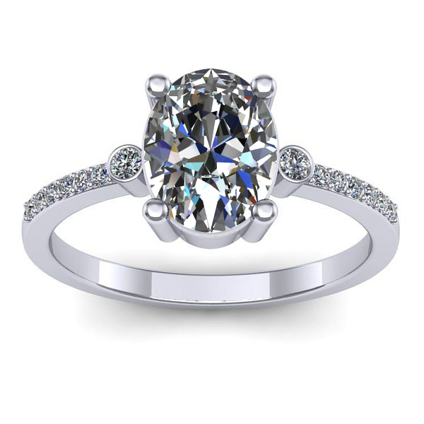 Inel cu safir alb oval