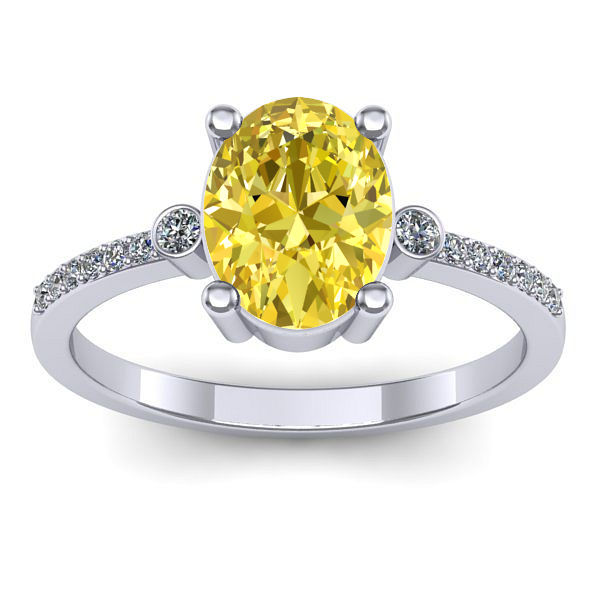 Inel cu safir galben oval