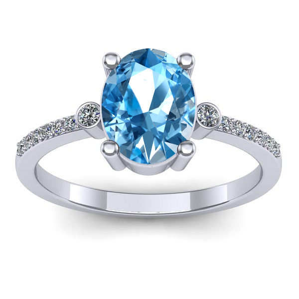 Inel de logodna cu topaz blue oval