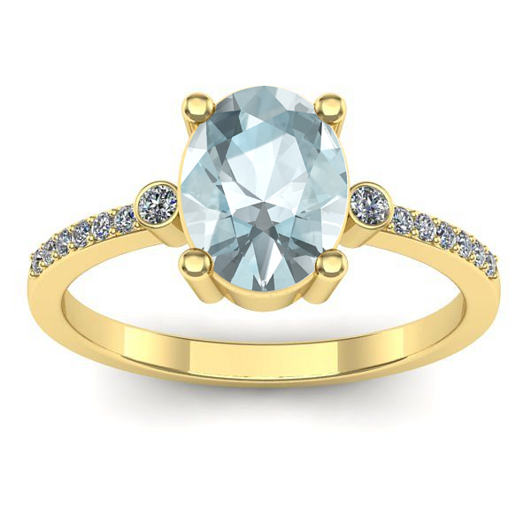 Inel de logodna cu aquamarin oval