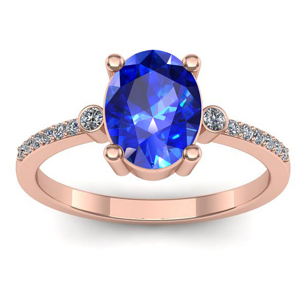 Inel de logodna cu safir oval