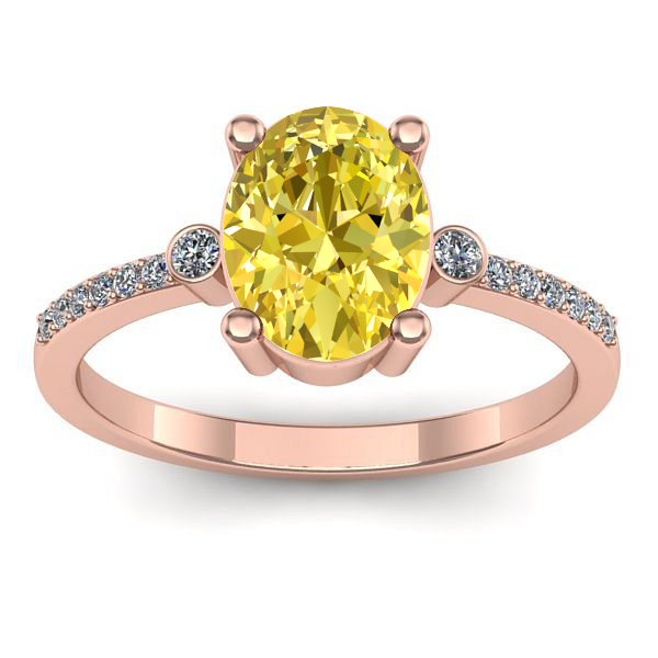 Inel cu safir galben oval