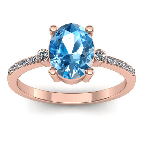 Inel logodna cu topaz blue oval