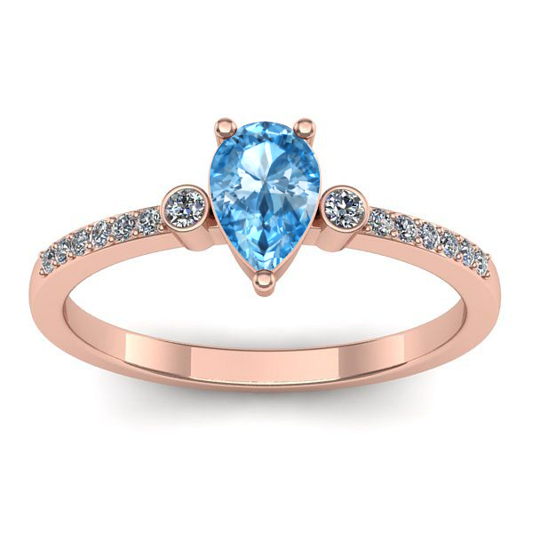 Inel cu topaz blue lacrima