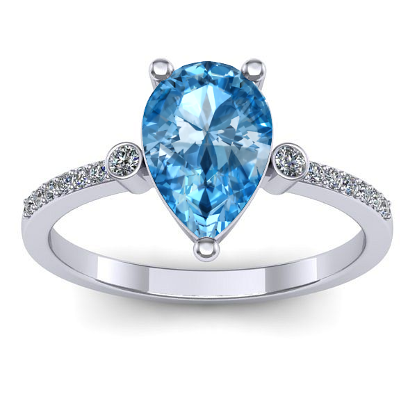 Inel logodna cu topaz blue lacrima