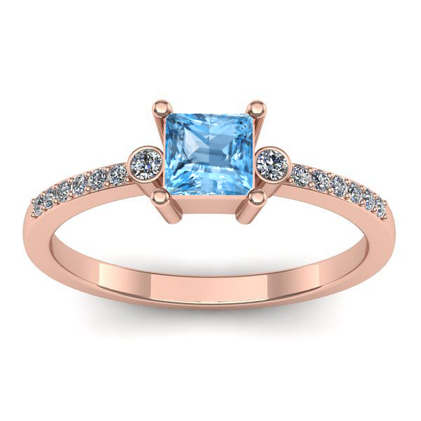 Inel cu topaz blue patrat