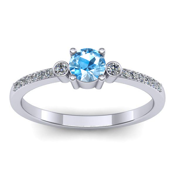 Inel logodna cu topaz blue rotund