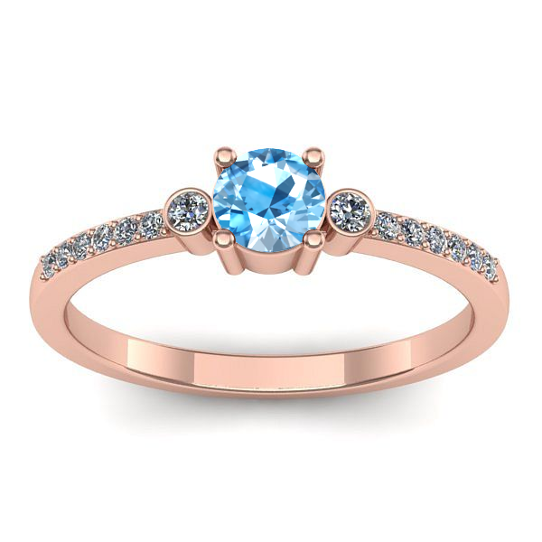 Inel cu topaz blue rotund