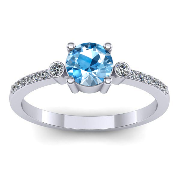 Inel de logodna cu topaz blue rotund