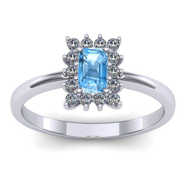 Inel cu topaz blue dreptunghiular