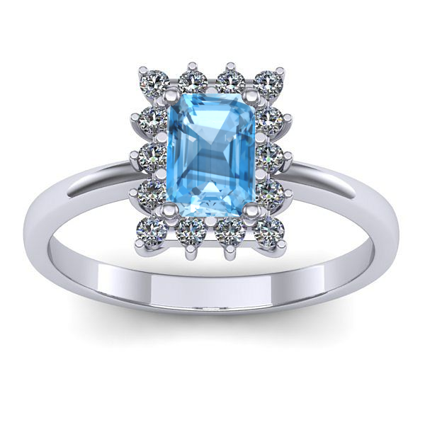Inel de logodna cu topaz blue dreptunghiular