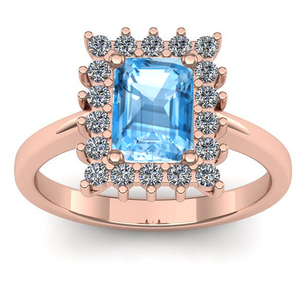 Inel logodna cu topaz blue dreptunghiular