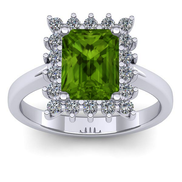 Inel de logodna cu peridot dreptunghiular