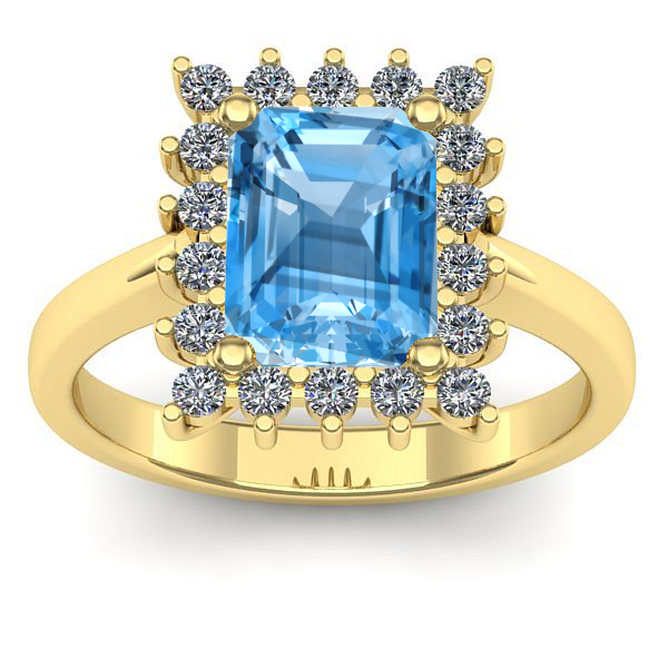 Inel de logodna cu topaz blue dreptunghiular
