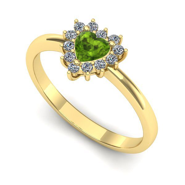 Inel de logodna din aur galben cu peridot