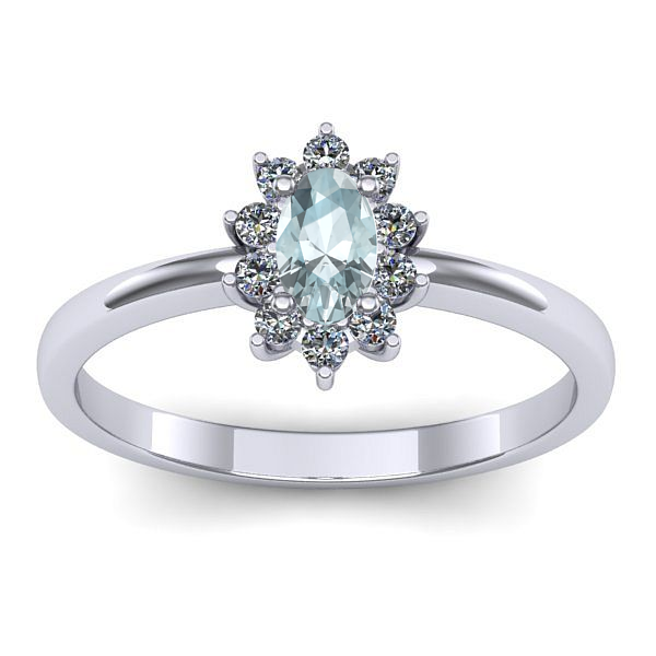Inel cu aquamarin oval