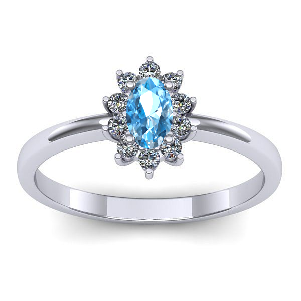 Inel logodna cu topaz blue oval