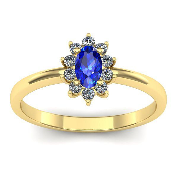 Inel logodna cu safir oval
