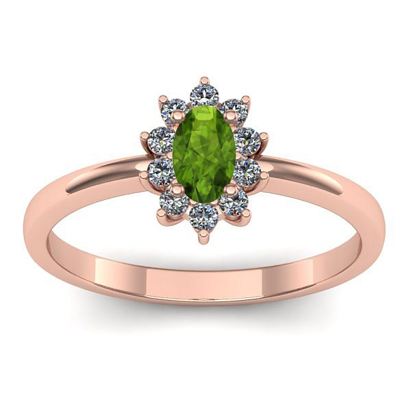 Inel logodna cu peridot oval
