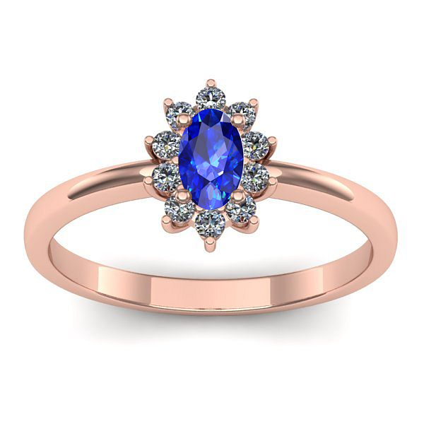 Inel de logodna cu safir oval