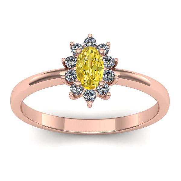 Inel de logodna cu safir galben oval