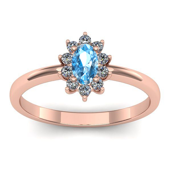 Inel de logodna cu topaz blue oval