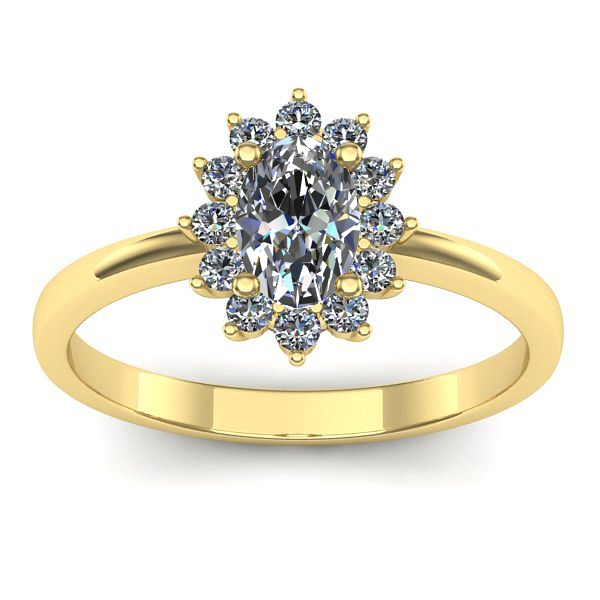 Inel de logodna cu safir alb oval