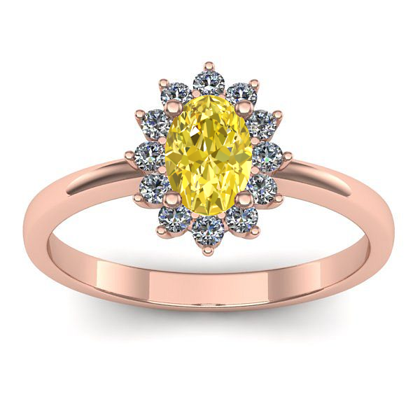 Inel logodna cu safir galben oval