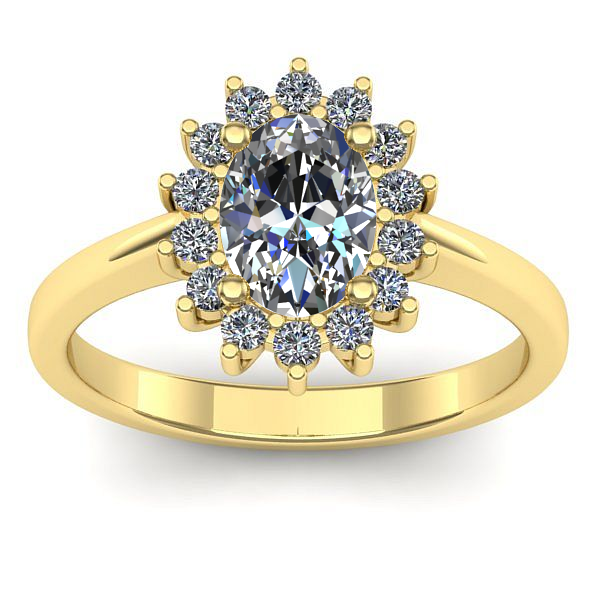 Inel de logodna cu safir alb oval