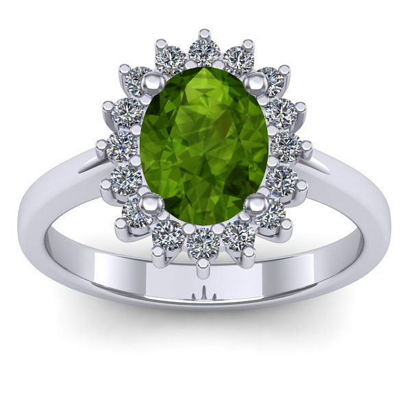 Inel de logodna cu peridot oval